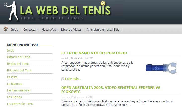 Eolos in la Web del Tenis